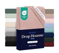 Dreamzie - Drap Housse 135x190cm - Grand Bonnet 35cm - Rose Poudré | Microfibre Ultra Douce · Certifié OEKO-TEX · Linge de Lit 2 Personnes · Matelas Épais · Respirant · Entretien Facile