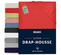 Dreamzie - Drap Housse 140x190/200 - Rouge - 100% Jersey Coton Certifié Oeko Tex - Drap-Housse 140x190/200