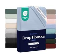 Dreamzie - Drap Housse 140x190/200cm - Grand Bonnet 35cm - Bleu | Microfibre Ultra Douce · Certifié OEKO-TEX · Linge de Lit 2 Personnes · Matelas Épais · Respirant · Entretien Facile