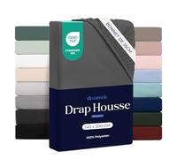 Dreamzie - Drap Housse 140x190/200cm - Grand Bonnet 35cm - Gris Foncé | Microfibre Ultra Douce · Certifié OEKO-TEX · Linge de Lit 2 Personnes · Matelas Épais · Respirant · Entretien Facile