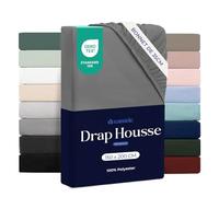 Dreamzie - Drap Housse 150x200cm - Grand Bonnet 35cm - Anthracite | Microfibre Ultra Douce · Certifié OEKO-TEX · Linge de Lit 2 Personnes · Matelas Épais · Respirant · Entretien Facile