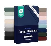 Dreamzie - Drap Housse 180x200 Bonnet 35 cm | Microfibre Ultra Douce - Matelas Épais - Oeko-Tex | Confort, Respirabilité, Entretien Facile - Bleu foncé