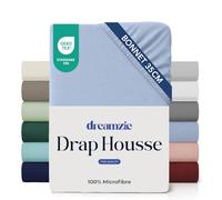 Dreamzie - Drap Housse 180x200cm - Bleu - Grand Bonnet 35cm | 100% Microfibre Ultra Douce · Certifié OEKO-TEX · Linge de Lit · Confort Optimal · Matelas Épais · 2 Places · Séchage Rapide