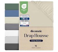 Dreamzie Drap Housse 70x200, Coton, Élastique, Oeko-Tex, Beige | Coton respirant・Élastique & Oeko-Tex・Prix accessible・12 coloris・Lavable en machine