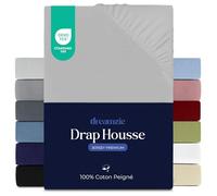 Dreamzie Drap Housse 80x160 cm, Jersey 100% Coton Premium, Hauteur De Matelas Jusqu'à 12, Hypoallergénique, Oeko-Tex, Gris