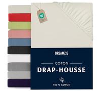 Dreamzie - Drap Housse 80x190/200-100% Jersey Coton Certifié Oeko Tex - Beige - Drap Housse 80x190/200 Coton