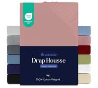 Dreamzie Drap Housse 80x190/200 cm, Jersey 100% Coton Premium, Hauteur De Matelas Jusqu'à 12 cm, Hypoallergénique, Oeko-Tex, Rose