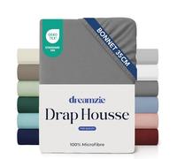 Dreamzie - Drap Housse 90x200cm - Anthracite - Grand Bonnet 35cm | 100% Microfibre Ultra Douce · Certifié OEKO-TEX · Linge de Lit · Confort Optimal · Matelas Épais · 1 Place · Séchage Rapide