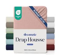 Dreamzie - Drap Housse 90x200cm - Rose Clair - Grand Bonnet 35cm | 100% Microfibre Ultra Douce · Certifié OEKO-TEX · Linge de Lit · Confort Optimal · Matelas Épais · 1 Place · Séchage Rapide
