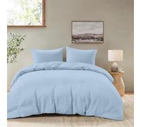 Dreamzie - Housse de Couette 200x220 avec 2 Taies Oreiller 80x80 - Parure de Lit Adulte 3 pièces en Microfibre Douce Bleu - Certifiée Oeko-Tex
