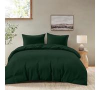 Dreamzie - Housse de Couette 240 x 260 avec 2 Taies Oreiller 65x65 - Parure de Lit Adulte 3 pièces en Microfibre Douce Verte - Certifiée Oeko-Tex