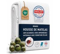 Dreamzie Housse de Matelas 140x190 x25 cm Intégrale Anti-Acarien et Punaises de Lit - Protege Matelas 140x190 cm avec Fermeture Eclair pour Allergiques - Imperméable, Bi-Ome et Oeko-Tex