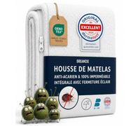 Dreamzie - Housse de Matelas Intégrale 140x200x20cm - Anti-Punaise de Lit | Imperméable · Anti-Acariens · Fermeture Éclair · Coton · Hypoallergénique · Lavable à 60°C · Bi-Ome · Oeko-Tex