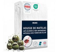 Dreamzie Housse Matelas 180x200 x20 cm Anti-Acarien et Punaises de Lit - Protege Matelas 180x200 cm avec Fermeture Eclair pour Allergiques - Imperméable, Bi-Ome et Oeko-Tex