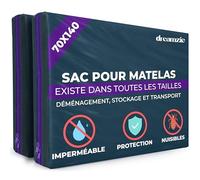 Dreamzie Housse Protection Matelas en Plastique Opaque, Sac de Demenagement, Stockage et Transport avec Fermeture Éclair (Épaisseur 20cm), Résistant aux Déchirures, Housse Matelas 70x140cm, Lot de 2