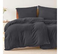 Dreamzie - Lot de 2 Housses de Couette 135x200 avec 2 Taies Oreiller 80x80 - Parure de Lit 4 pièces en Microfibre Douce Gris Foncé - Certifiée Oeko-Tex