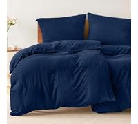 Dreamzie - Lot de 2 Housses de Couette 135x200 avec 2 Taies Oreiller 80x80 - Parure de Lit 4 pièces en Microfibre Douce Bleu Foncé - Certifiée Oeko-Tex