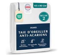 Dreamzie - Lot de 2 Taies Oreiller Anti Acarien 40x80 cm - Protege Oreiller 40x80 pour Personnes Allergiques - Housse Anti Acarien Lavable 95°C