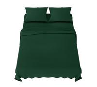 Dreamzie - Parure de Lit 160x200 cm - Vert - Microfibre Douce | Linge de Lit 4 Pièces · Drap Housse 160x200 · Drap Plat 2 Personnes 240x280 · 2 Taies Oreiller 50x80 · OEKO-TEX · Respirante