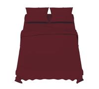 Dreamzie - Parure de Lit 180x200 cm - Bordeaux - Microfibre Douce | Linge de Lit 4 Pièces · Drap Housse 180x200 · Drap Plat 2 Personnes 270x290 · 2 Taies Oreiller 65x65 · OEKO-TEX · Respirante