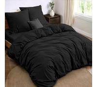 Dreamzie Parure de Lit 4 Pieces 240x220+140x190 cm Noir