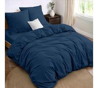 Dreamzie Parure de Lit 4 Pieces 240x220+160x200 cm Bleu Foncé