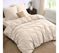Dreamzie Parure de Lit 4 Pieces 240x220+180x200 cm Beige