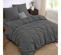 Dreamzie Parure de Lit 4 Pieces 240x220+180x200 cm Gris