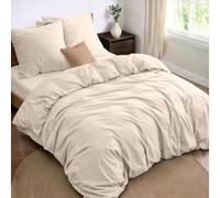 Dreamzie Parure de Lit 4 Pieces 260x240+160x200 cm Beige