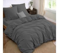 Dreamzie Parure de Lit 4 Pieces 260x240+160x200 cm Gris