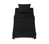 Dreamzie Parure de Lit 90x190 cm - Linge de Lit 3 Pièces en Microfibre Doux - Drap Housse 90x190 - Drap Plat 1 Personne 70x260-1 Taie Oreiller 65x65 - Certifié Oeko Tex - Noir