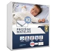 Dreamzie Protege Matelas Bebe 60x120 cm Imperméable (Lot de 2) Certifié Oeko TEX - Alèse en Coton Respirant avec 4 Coins Elastiques