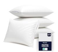 Dreamzie Protege Oreiller 40x80 cm - Lot de 4 Protège Oreiller Imperméables - Anti-Acariens, Oeko-Tex - Lavables à 90°C - pour Peaux Sensibles
