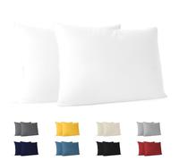Dreamzie Taie Oreiller 40x60 cm (Lot de 2) 100% Coton Jersey 150 GSM - Blanc - Taie d'oreiller 40 x 60 cm- Housse de Coussin Résistant et Hypoallergénique pour Oreiller