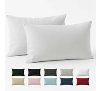 Dreamzie Taie Oreiller 40x60 Coton Renforcé (Set de 2) - Blanc - Tissage serré de 57 Fils/cm² - Taie Oreiller 40 x 60 cm - Certifié Oeko Tex