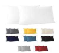 Dreamzie Taie Oreiller 40x80 cm (Lot de 2) 100% Coton Jersey 150 GSM - Blanc - Taie d'oreiller 40 x 80 cm- Housse de Coussin Résistant et Hypoallergénique pour Oreiller