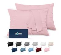 Dreamzie Taie Oreiller 50 x 70 Lot de 2 en Microfibre Certifiée Oeko-Tex - Housse de Coussin 50x70 Douce Et Brossée, Toucher Peau de Pêche - Rose Pâle