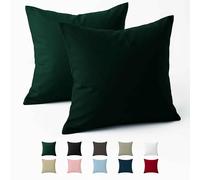 Dreamzie Taie Oreiller 60x60 Coton Renforcé (Set de 2) - Vert - Tissage serré de 57 Fils/cm² - Taie Oreiller 60 x 60 cm - Certifié Oeko Tex
