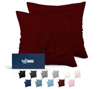 Dreamzie Taie Oreiller 65x65 Lot de 2 en Microfibre Certifiée Oeko-Tex - Housse de Coussin 65x65 Douce Et Brossée, Toucher Peau de Pêche - Bordeaux