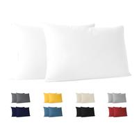 Dreamzie Taie Oreiller 70x40 cm (Lot de 2) 100% Coton Jersey 150 GSM - Blanc - Taie d'oreiller 40x70 Coton - Housse de Coussin Résistant et Hypoallergénique pour Oreiller