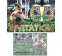 DREANA 20 cartes d'invitation anniversaire garçon et fille en français thème du FOOT. Inviter le sport à votre fête! Idéal enfants de 4 à 10 ans