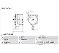 Drehstromgenerator BOSCH 0 986 037 410