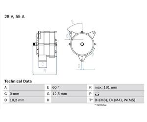 Drehstromgenerator BOSCH 0 986 037 410