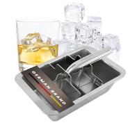 Dreiklang - be smart Bac à Glaçons XXL Inox 18/8 poli avec Levier - Gros Glaçons pour Whisky & Cocktails sans plastique & alimentaire Ice Cube Tray