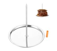 DRELD Brochette à brochettes verticales pour barbecue, brochette à viande amovible en acier inoxydable avec plateau d'égouttement pour grill, poulet moyen, steak, kebab, doner, gyros (19x20x21 cm)