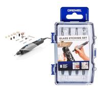 Dremel 2050 Stylo+ Outil Rotatif Multifonction (15 acc; 5000-22000 tr/min) & 682 Coffret Kit d’Accessoires de Gravure sur Verre Incluant 8 Accessoires Multi-Usage pour le Travail du Verre