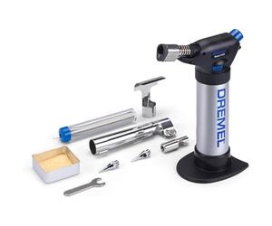 Dremel 2200 VersaFlame Brûleur à gaz butane multifonction - Lampe à souder au gaz butane et kit de soudure (avec 5 accessoires pour souder, rétrécir, souder, flamber)