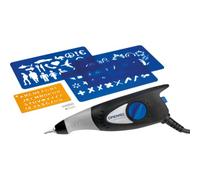 Dremel 290 Engraver - Graveur fourni avec 3 pointes de Gravure et 4 Pochoirs pour graver Bois, Métal. Verre, Plastique, Céramique