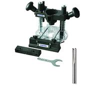 Dremel 335 Adaptation Défonceuse Plongeante - Accessoire pour Outil Multifonction Rotatif & 650 Fraise à Rainurer Universelle HSS pour Défoncer et Créer des Incrustations dans le Bois, Ø 3,2mm