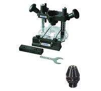 Dremel 335 Adaptation Défonceuse Plongeante - Accessoire pour Outil Multifonction Rotatif pour Défoncer dans le Bois & Mandrin Universel Autoserrant de 0,8mm à 3,2mm pour Outil Multifonction Rotatif